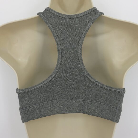 Nike Pro Womens Small Gray Grey Racerback Wireless Sports Bra Dri Fit Black Logo - Picture 5 of 10